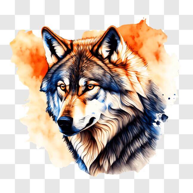 Download Colorful Wolf Head Illustration PNG Online - Creative Fabrica