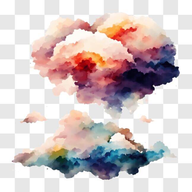 Download Colorful Clouds on a Dark Background PNG Online - Creative Fabrica
