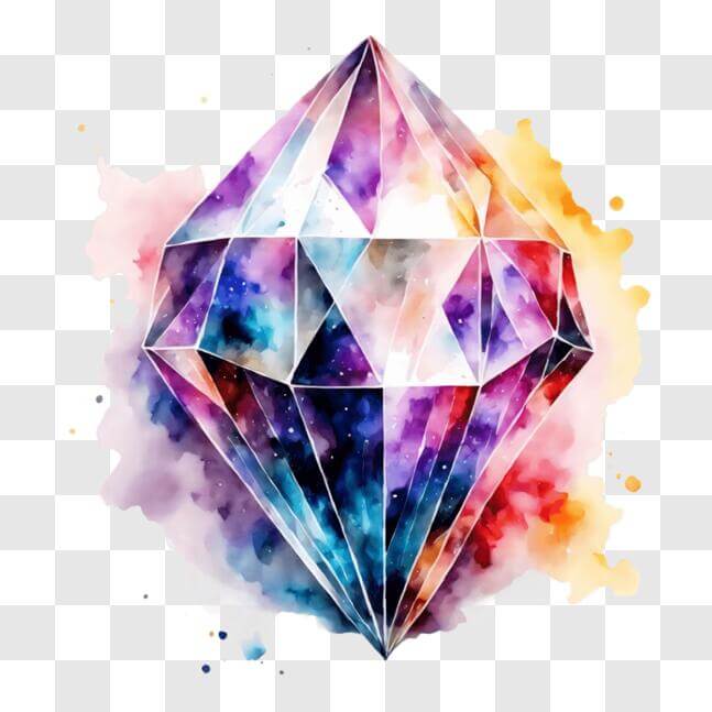 Download Colorful Diamond Abstract Design with Watercolor Splatters ...