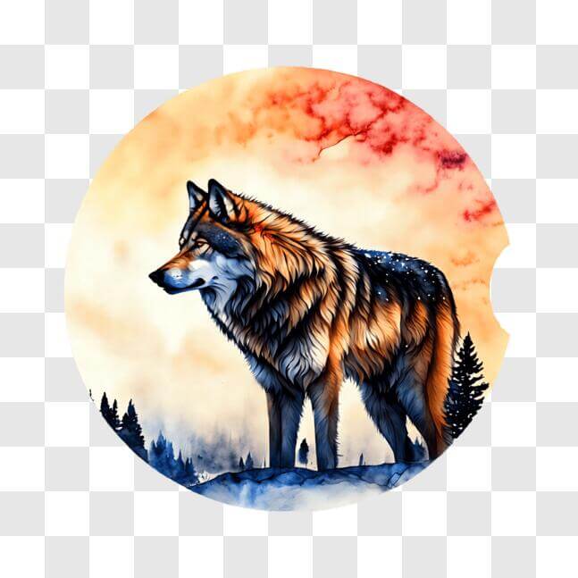 Download Wolf in Forest PNGs Online - Creative Fabrica