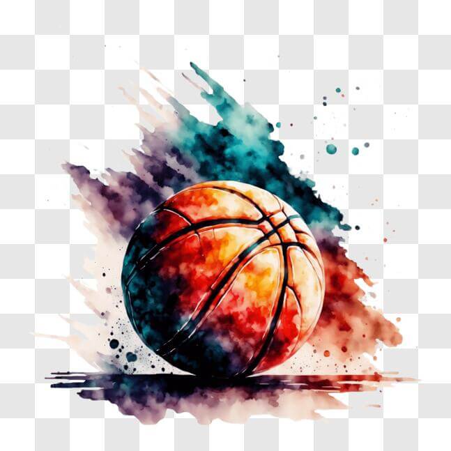 Download Colorful Basketball with Paint Splashes on Background PNGs ...