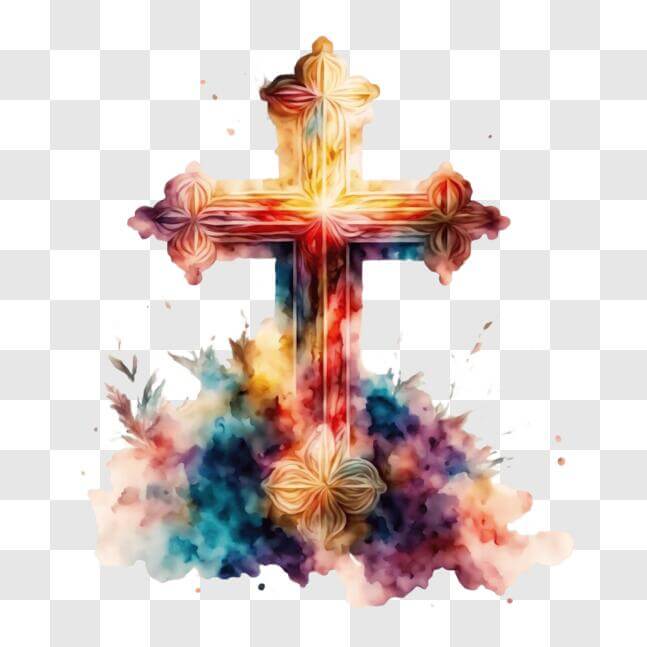 Download Colorful Cross Symbolizing Christian Faith PNGs Online ...
