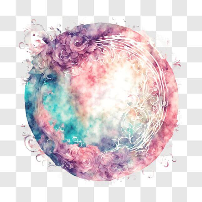 Download Round Watercolor Floral Frame for Creative Designs PNGs Online ...