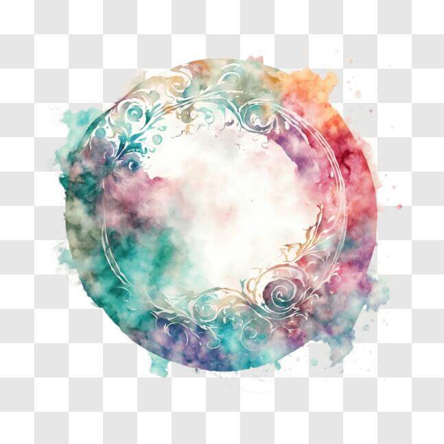 Download Colorful Watercolor Splash Frame PNGs Online - Creative Fabrica