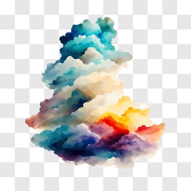Download Colorful Cloud Painting for Art and Decor PNG Online ...