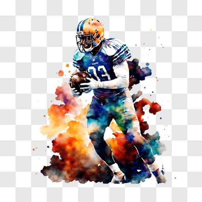 Download NFL Commemorative Artwork: Football Player Running with Paint ...