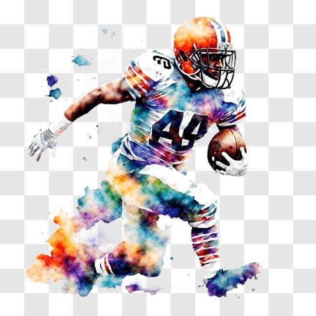 Download Cleveland Browns Football Player with Watercolor Splashes PNG ...