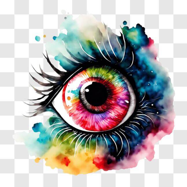 Download Colorful Eye with Paint Splash PNGs Online - Creative Fabrica