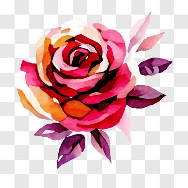 Download Watercolor Rose Floral Decoration PNG Online - Creative Fabrica
