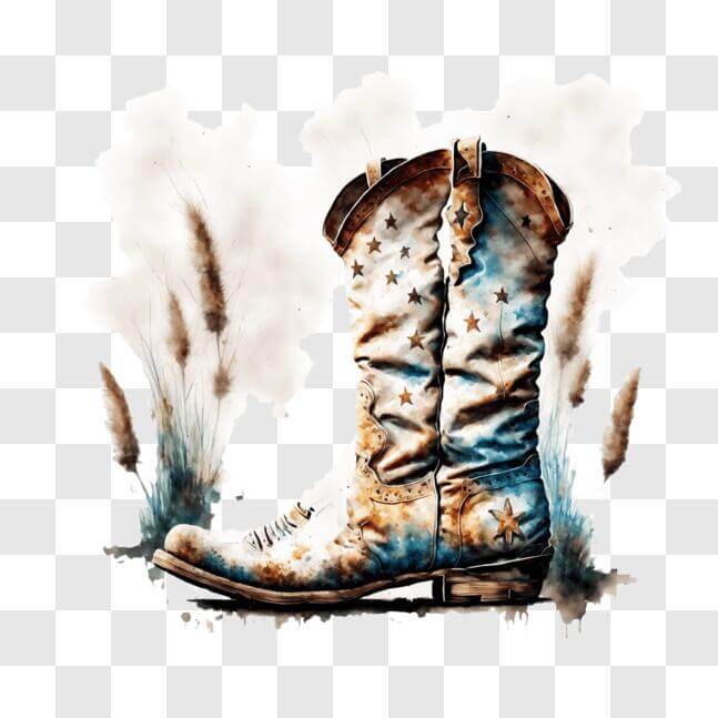 Download Old and Worn Cowboy Boot in Natural Setting PNG Online ...