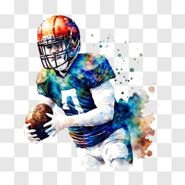 Download Colorful Football Player Image for Sports Events PNG Online ...