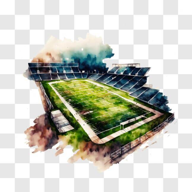 Download Abstract Football Stadium Painting with Water Splashes PNG ...