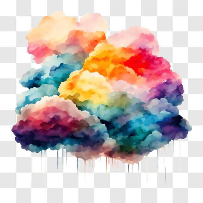 Download Colorful Cloud with Drips of Paint - Abstract Background PNG ...