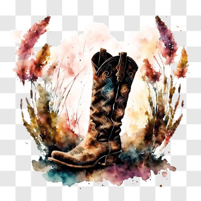 Download Western-themed Watercolor Painting PNG Online - Creative Fabrica