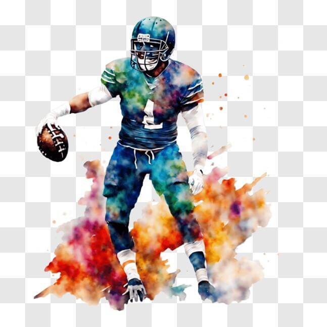 Download Colorful Football Player Advertisement PNG Online - Creative ...