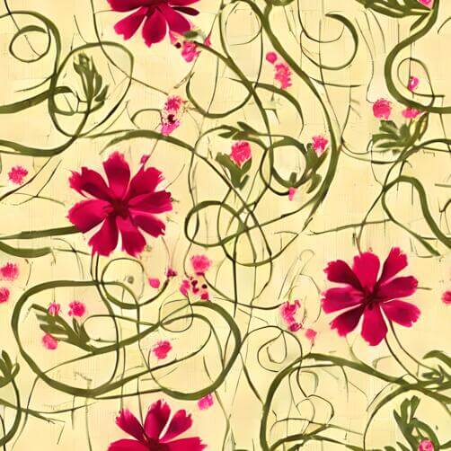 Pink Flowers and Swirls Seamless Pattern Pink Flowers and Swirls Seamless Pattern thumbnail