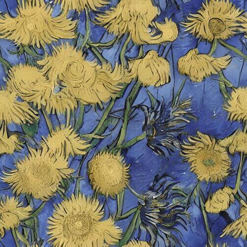 Vincent van Gogh's Painting of Yellow Daisies with Blue Backgrounds Vincent van Gogh's Painting of Yellow Daisies with Blue Backgrounds thumbnail