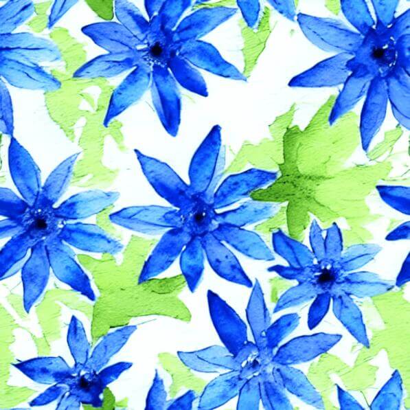 Download Abstract Watercolor Painting of Blue Flowers on White ...