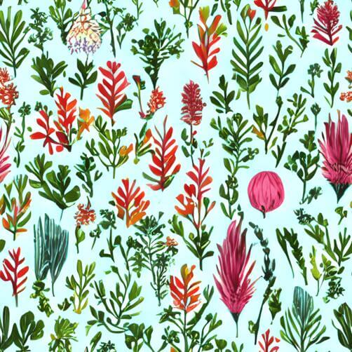 Colorful Plants and Flowers Seamless Pattern Colorful Plants and Flowers Seamless Pattern thumbnail