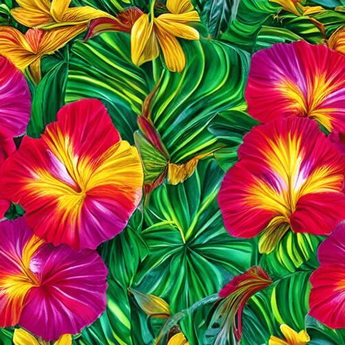 Colorful Tropical Flower Seamless Pattern Background Colorful Tropical Flower Seamless Pattern Background thumbnail
