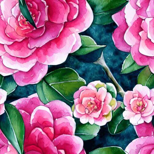 Watercolor Painting of Pink Camellia Flowers Watercolor Painting of Pink Camellia Flowers thumbnail