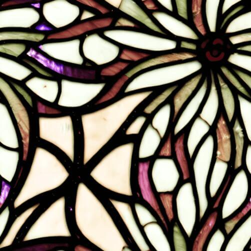 Stained Glass Window with Intricate Flower Pattern Stained Glass Window with Intricate Flower Pattern thumbnail