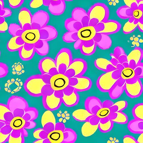 Colorful Floral Pattern with Yellow, Pink, and Purple Flowers Colorful Floral Pattern with Yellow, Pink, and Purple Flowers thumbnail