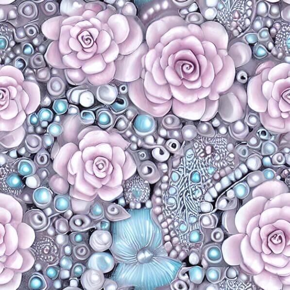 Download Abstract Floral Pattern with Pearls and Beads Patterns Online ...