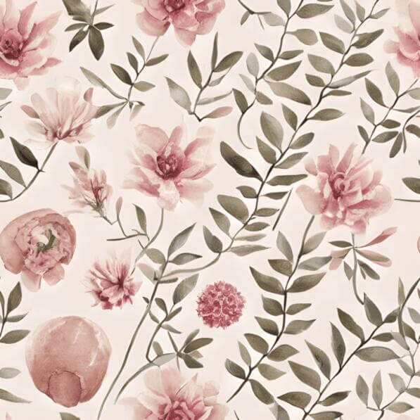 Download Seamless pattern of pink flowers and green leaves Patterns ...