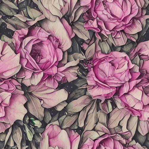 Seamless Pattern of Pink Roses and Green Leaves Seamless Pattern of Pink Roses and Green Leaves thumbnail