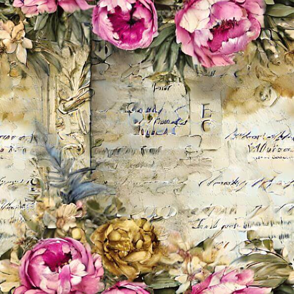 Download Floral Arrangement of Pink Peonies with Old-Fashioned Letter ...
