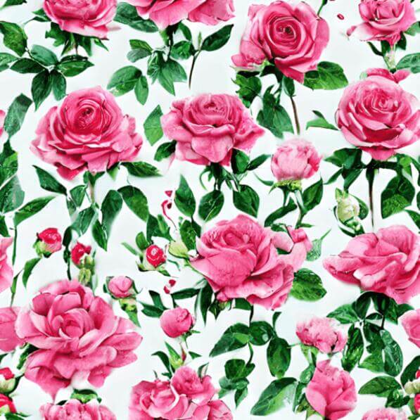 Seamless Pattern of Pink Roses on a White Background Seamless Pattern of Pink Roses on a White Background thumbnail