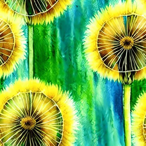Watercolor Painting of Dandelion Flowers on Blue Background Watercolor Painting of Dandelion Flowers on Blue Background thumbnail