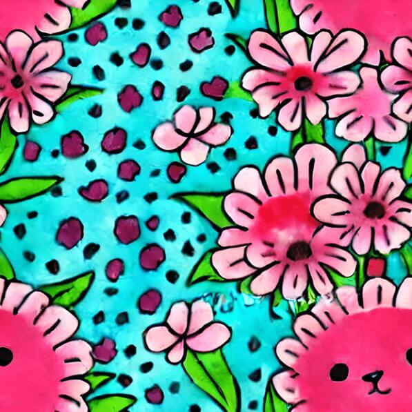 Download Pink Flower and Teddy Bear Seamless Pattern Patterns Online ...