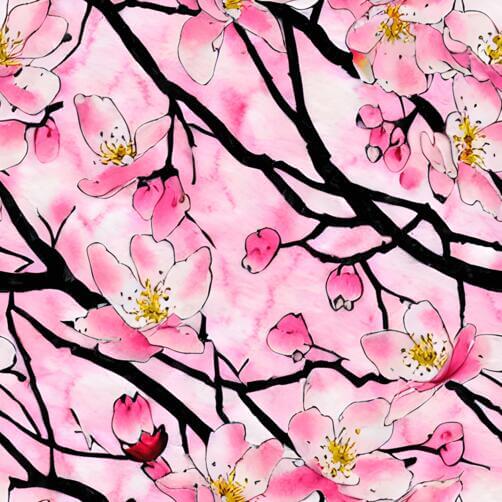 Elegant Pink Cherry Blossom Tree Branch Pattern Elegant Pink Cherry Blossom Tree Branch Pattern thumbnail
