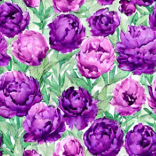 Seamless Pattern of Purple Peonies in Watercolor on White Background Seamless Pattern of Purple Peonies in Watercolor on White Background thumbnail