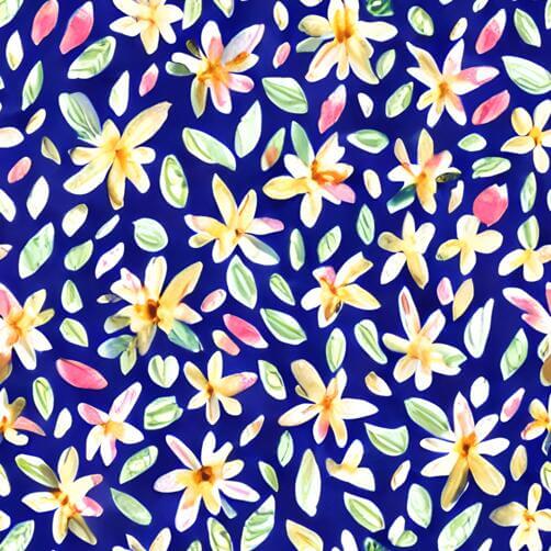 Colorful Floral Pattern on Blue Background Colorful Floral Pattern on Blue Background thumbnail