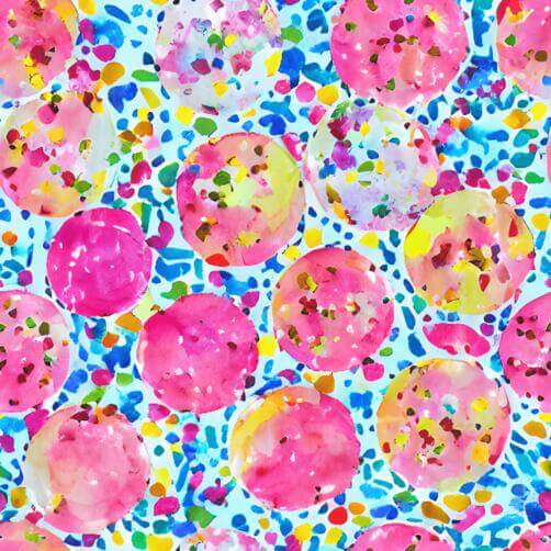 Seamless Pattern of Pink, Yellow, and Green Dots on Blue Background Seamless Pattern of Pink, Yellow, and Green Dots on Blue Background thumbnail