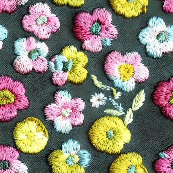 Download Colorful Embroidered Fabric with Floral Pattern Patterns ...