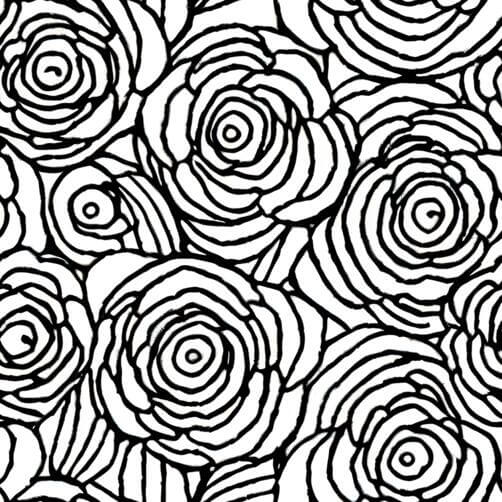 Seamless Pattern of Black and White Roses in Circles Seamless Pattern of Black and White Roses in Circles thumbnail