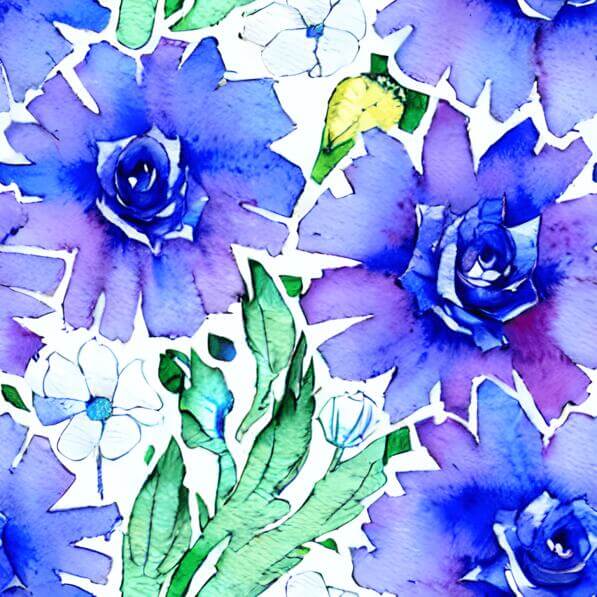 Download Seamless Blue and White Watercolor Floral Pattern Patterns ...
