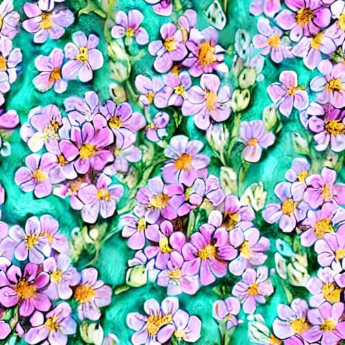 Purple Flowers on Turquoise Background Purple Flowers on Turquoise Background thumbnail