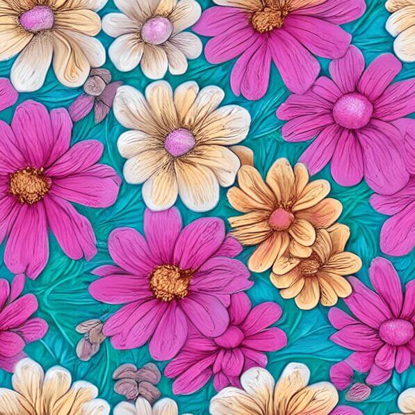 Download Seamless Floral Pattern on Teal Background Patterns Online ...