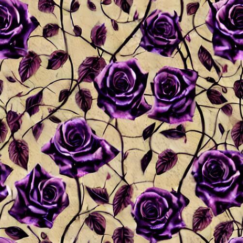 Seamless Pattern of Purple Roses on Beige Background Seamless Pattern of Purple Roses on Beige Background thumbnail