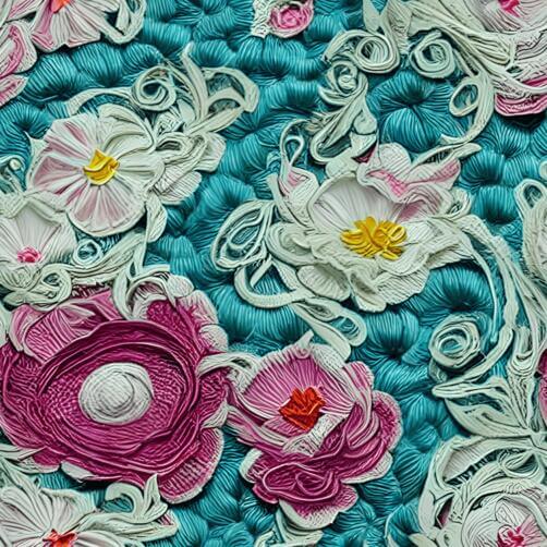 Colorful Floral Quilling Pattern with Pink, White, and Green Flowers Colorful Floral Quilling Pattern with Pink, White, and Green Flowers thumbnail