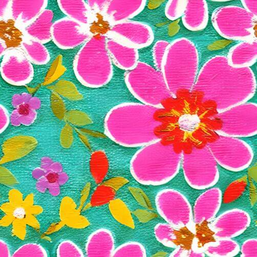 Colorful Flower Painting on Turquoise Background Colorful Flower Painting on Turquoise Background thumbnail