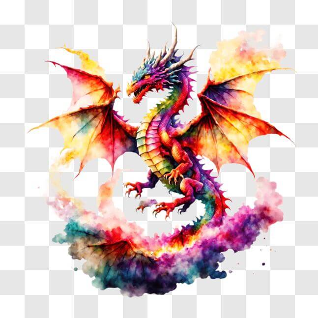 download-colorful-dragon-abstract-painting-pngs-online-creative-fabrica