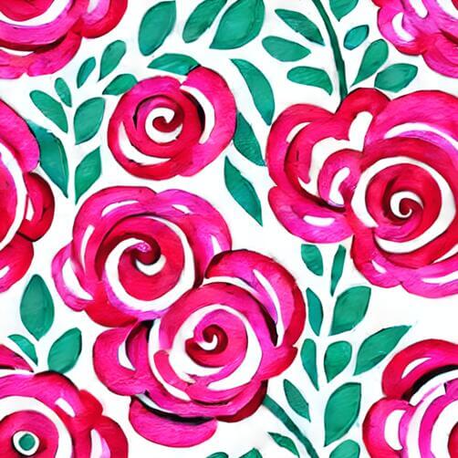 Seamless Pink Rose Pattern on White Background Seamless Pink Rose Pattern on White Background thumbnail