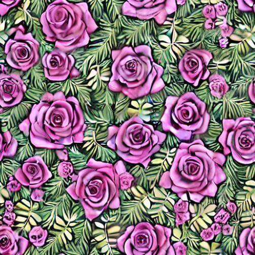 Seamless Pattern of Pink Roses with Green Leaves Seamless Pattern of Pink Roses with Green Leaves thumbnail