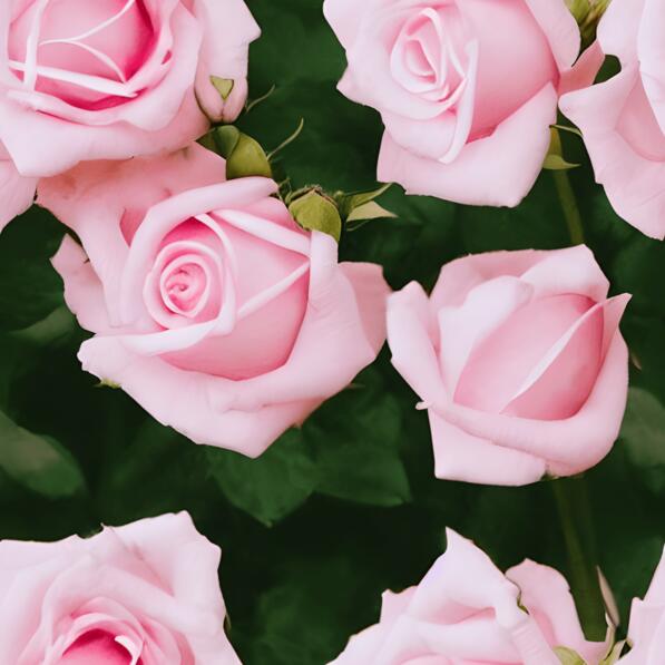 Download Beautiful Blooming Pink Roses on Green Leaves Patterns Online ...